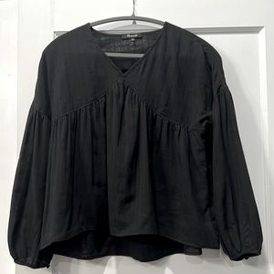 Madewell black peasant top size xs